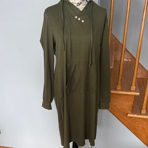 Olive Green Hoodie Dress